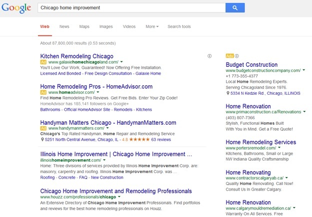 Google Goes All the Way: Paying 100% Above the Fold in Home Improvement