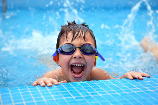 child in pool