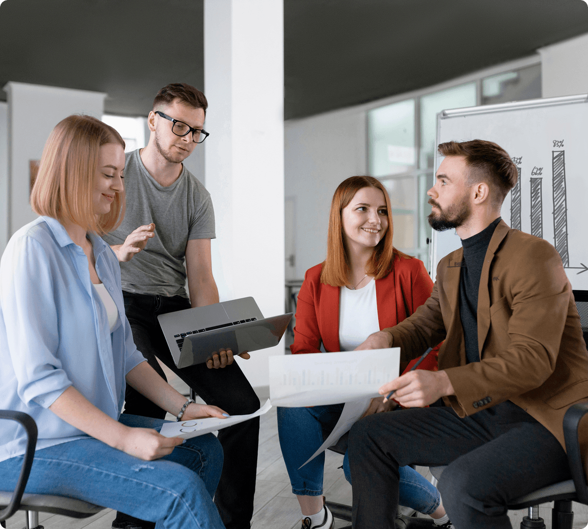 Marketing team using AI assistant