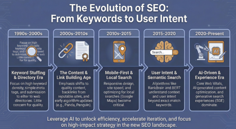 The evolution of SEO infographic.