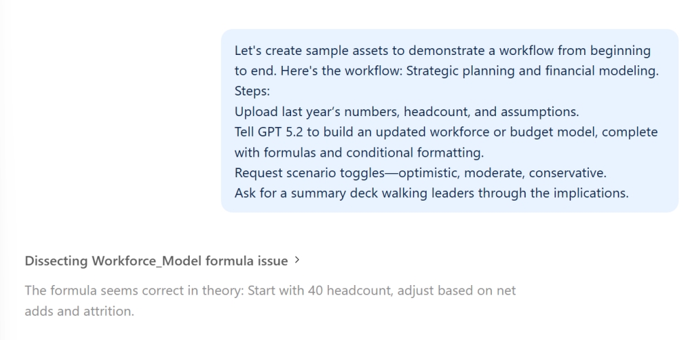 Dissecting Workforce Model formula issue in GPT financial modeling discussion