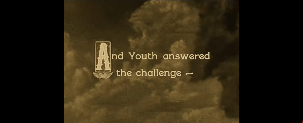 Wings 1927 silent film title card, "And Youth answered the challenge"