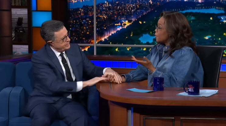 Colbert with Oprah.