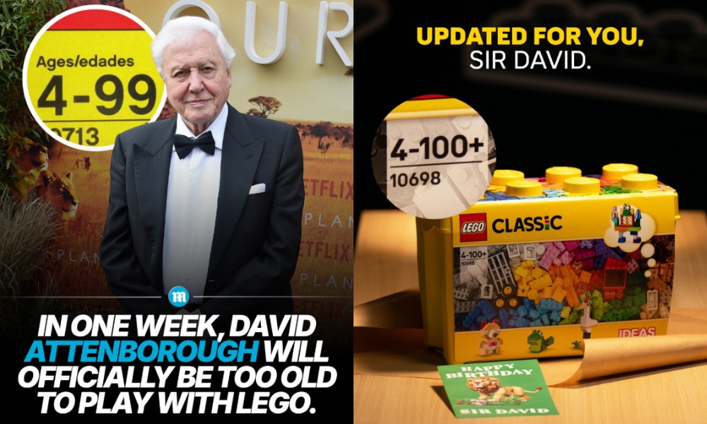 LEGO updates age range to 4-100+ in honor of Sir David Attenborough's birthday