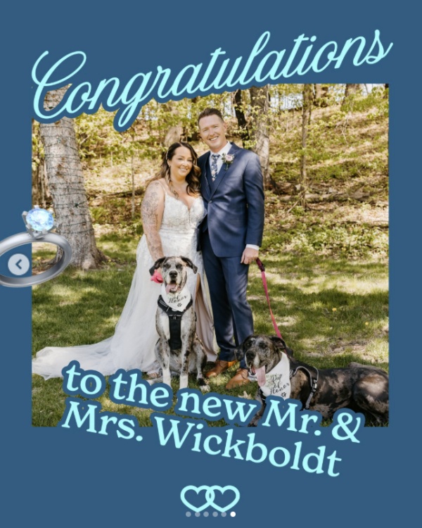 Congratulations to Mr. & Mrs. Wickboldt with their two dogs