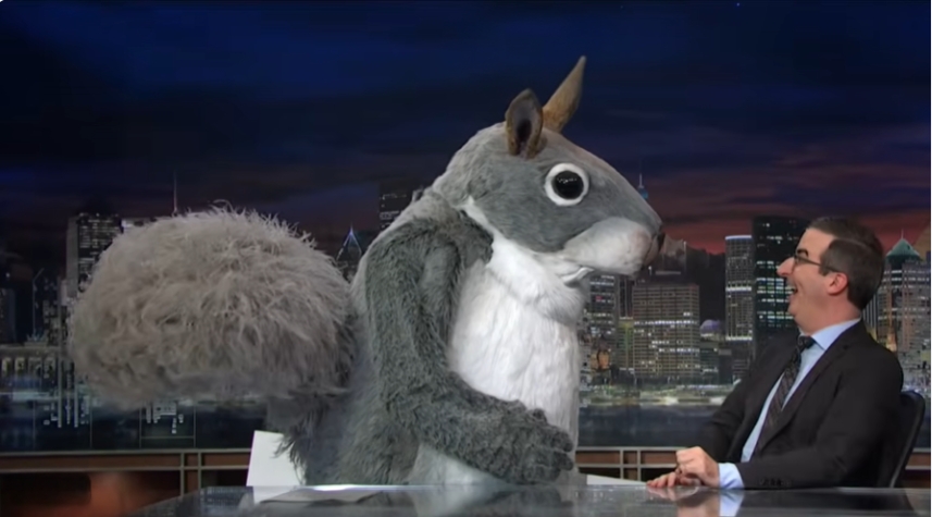 Mr. Nutterbutter with John Oliver.