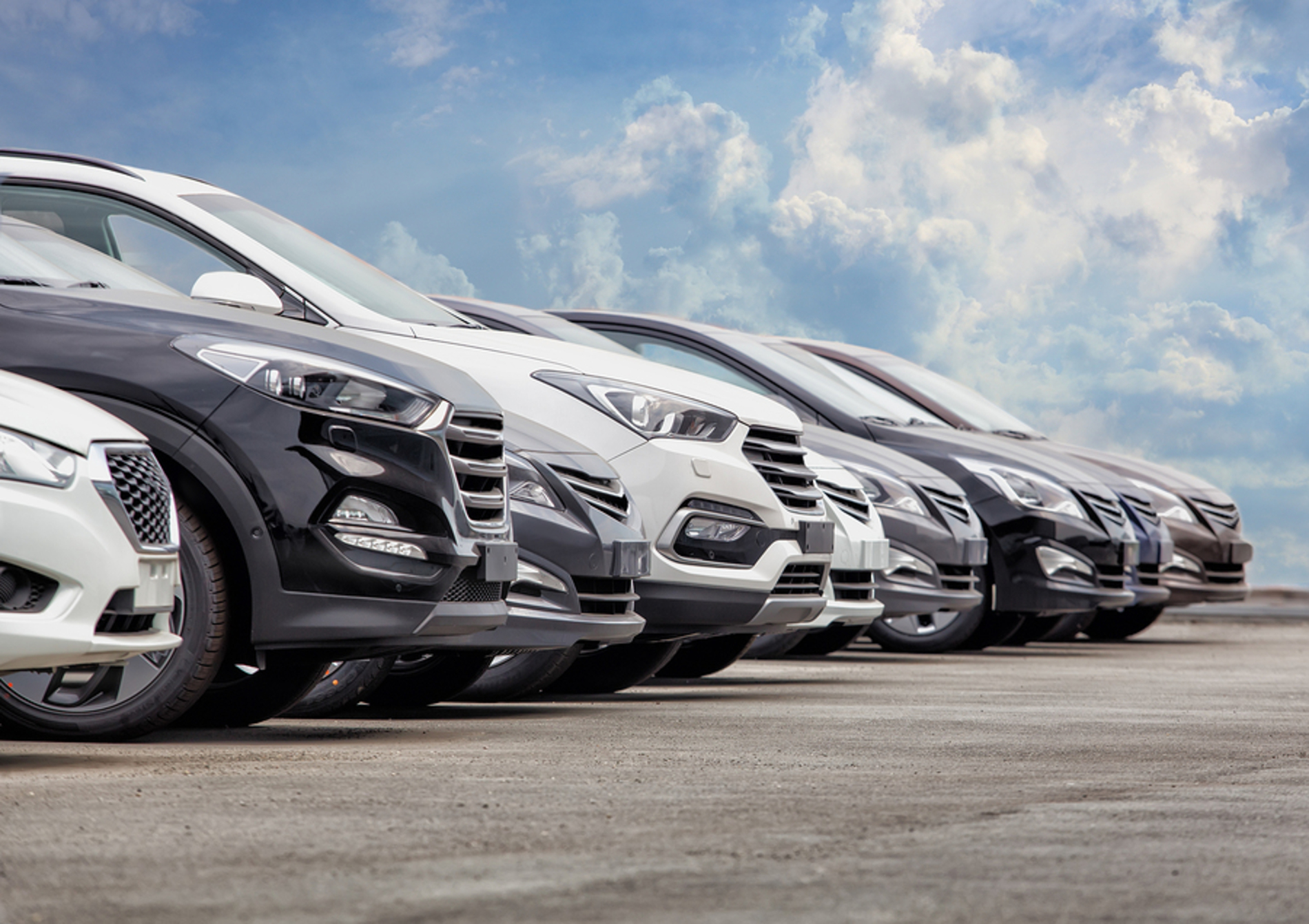 Row of automobiles. Row of automobiles.