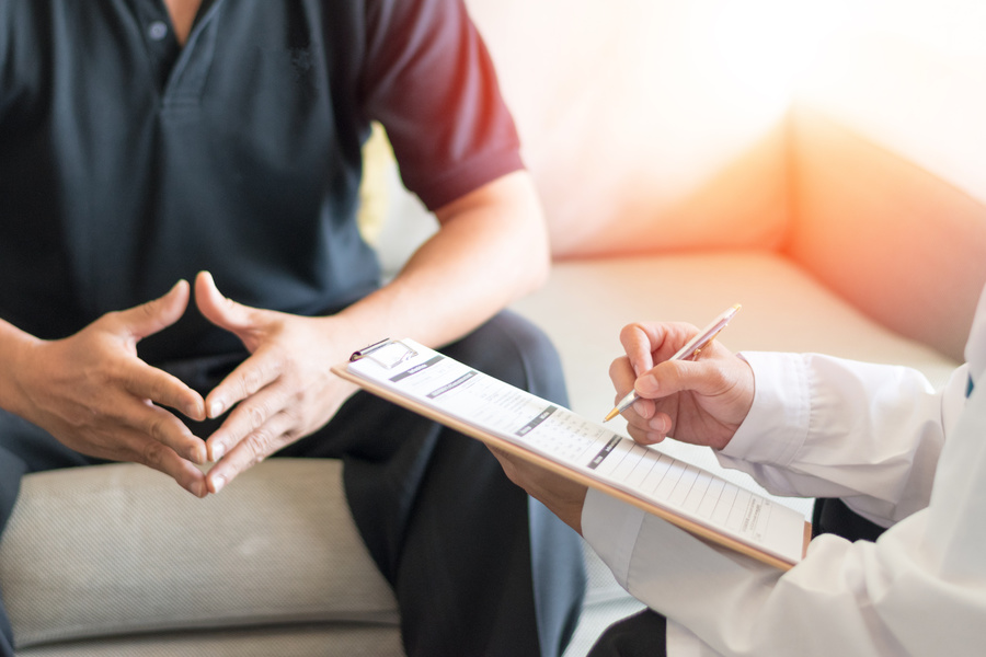 Consulting with a doctor.