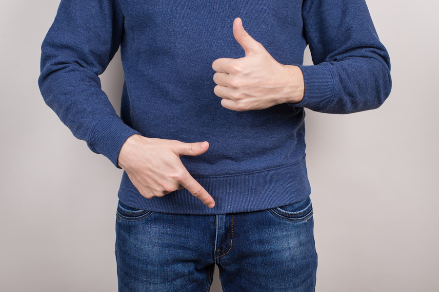Man with a thumbs up.