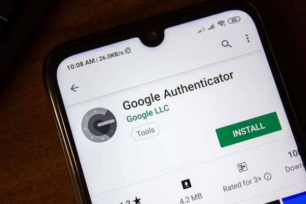 Google authenticator app on a phone.