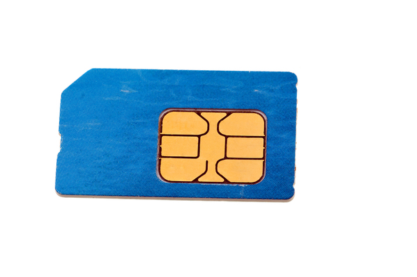Sim card with chip.