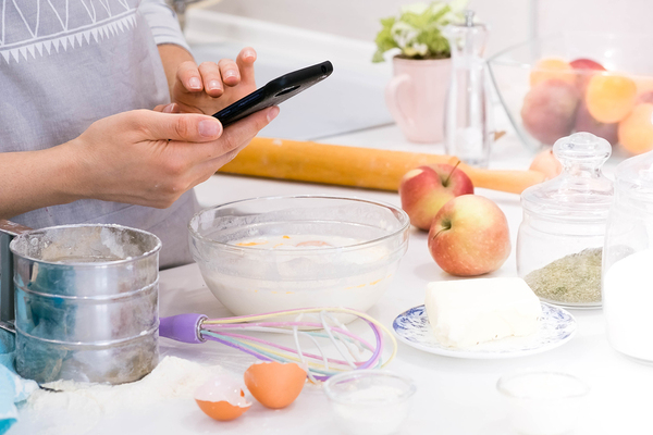 Woman baking.