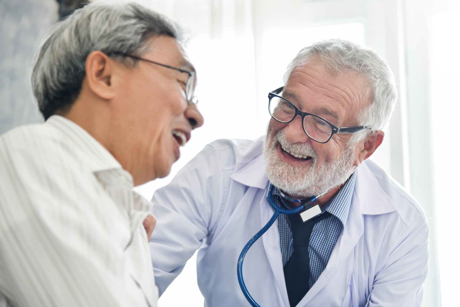 Medical doctor speaking with a patient.