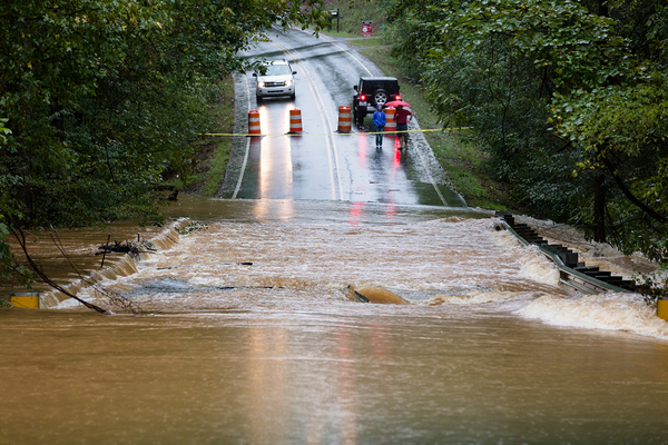 Road flooded.