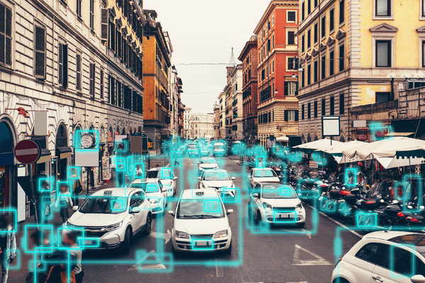 Data Science - Multiple cars on a roadway.