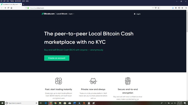 local.bitcoin.com home page.