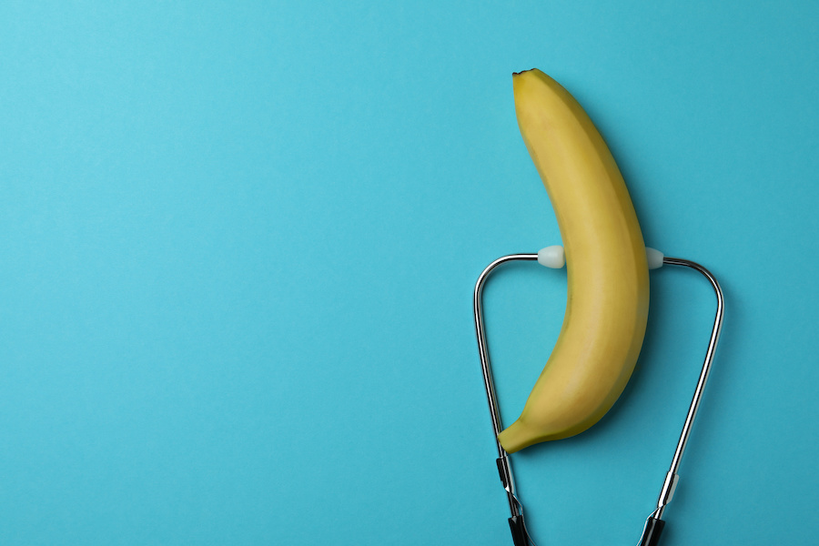 Banana and stethoscope.