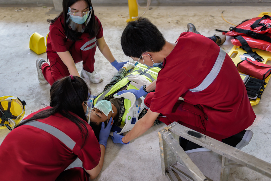 EMT's treating a patient.