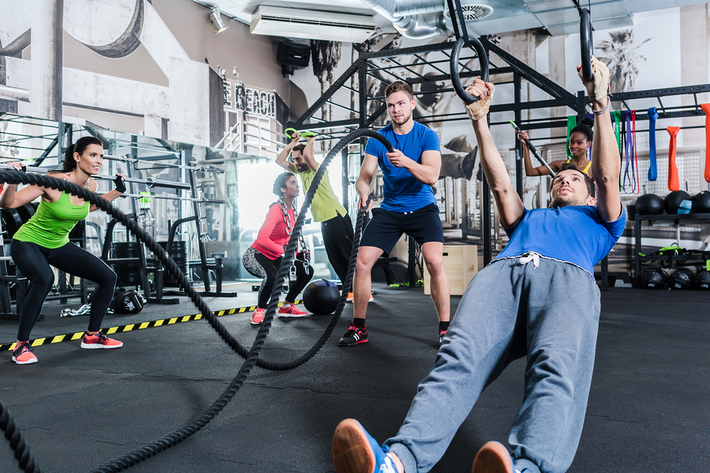 Group fitness class.