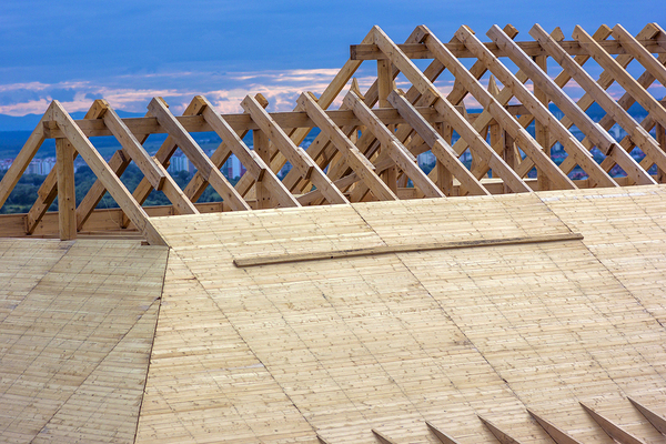 Roof being built.