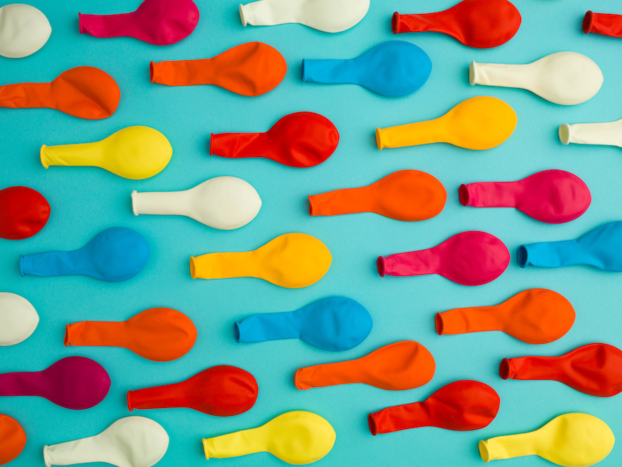 Deflated balloons.