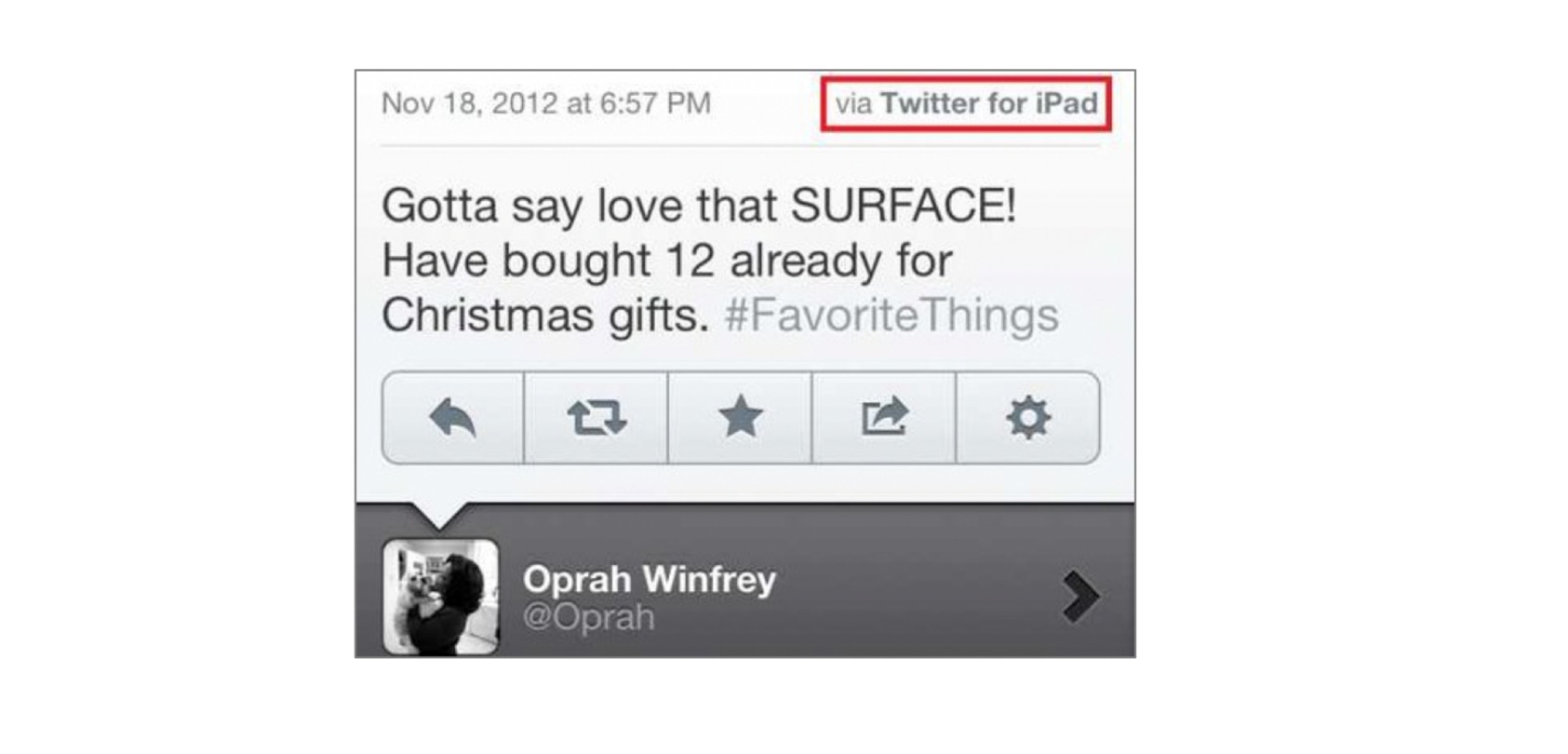 Oprah Winfrey tweet.