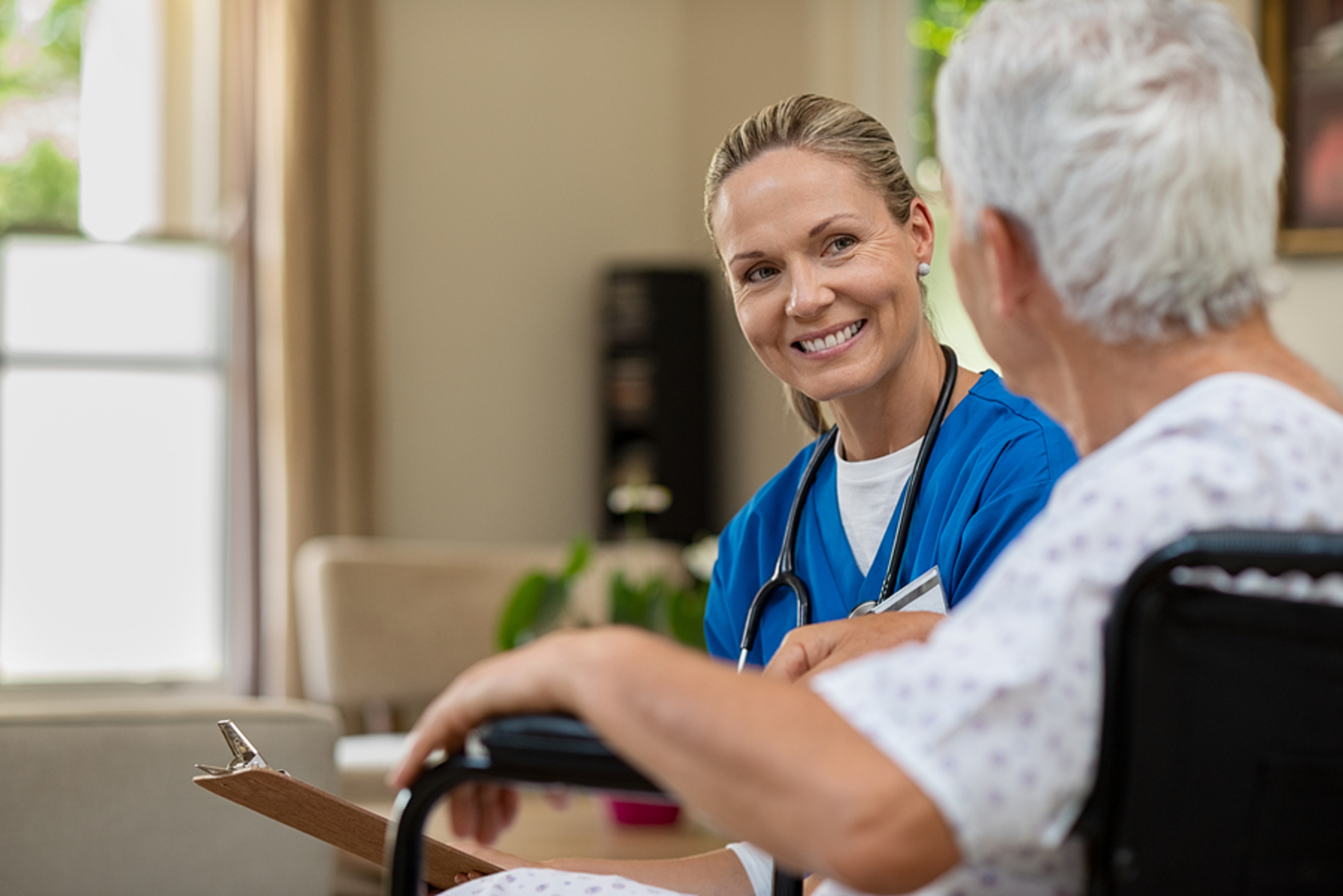Medical doctor discussing care with a patient. Medical doctor discussing care with a patient.