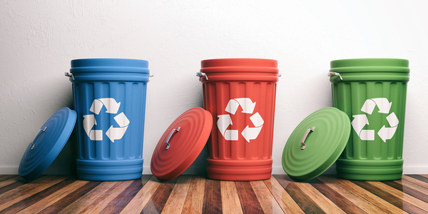 colorful recycling containers
