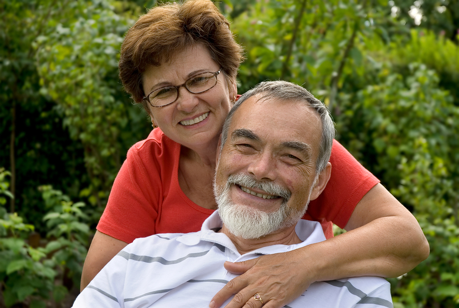 Smiling couple.