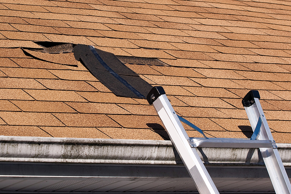 Damaged roof.