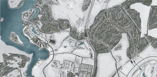 View of a land map.