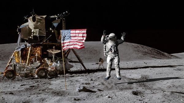 Astronaut on the moon.