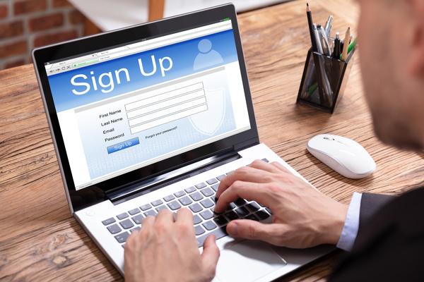 Sign up screen for an email list.