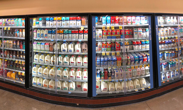 Grocery store milk isle.