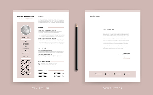 Samples of resumes with circle graphics.