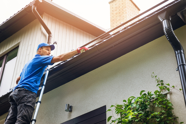Cleaning out the gutters.