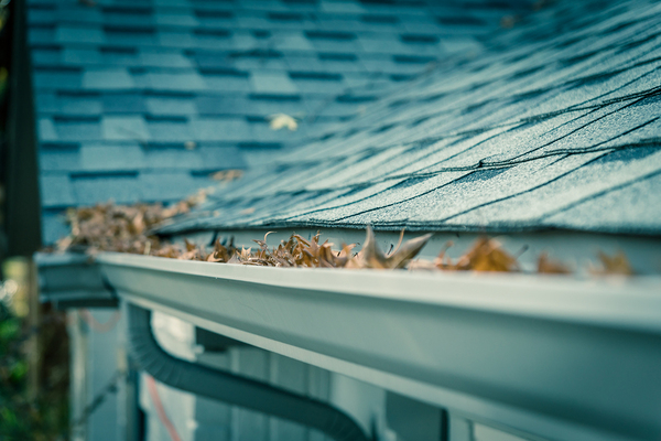 White gutters on a house.