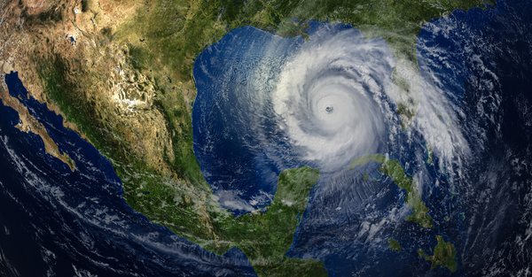 weather data - Hurricane view from satellite. 