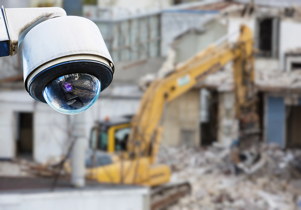 Surveillance camera at a construction site.