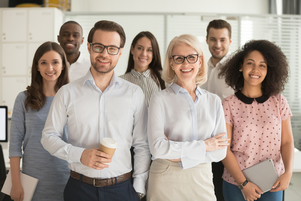 Group of smiling colleagues.