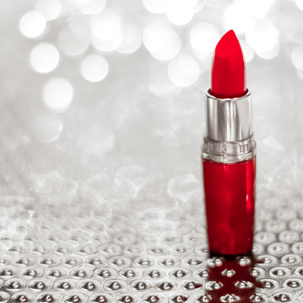 Red lipstick.