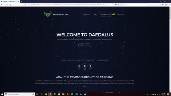 Home page for the Daedalus website.