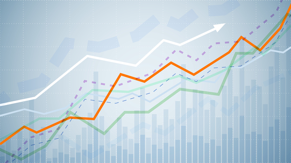 Line graphic showing upward growth.