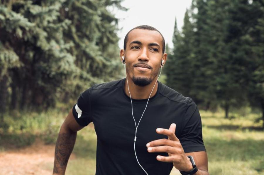 Man running outside.