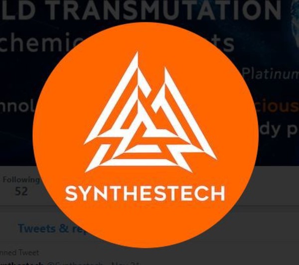 Synthestech logo orange circle with three white triangles in the center.