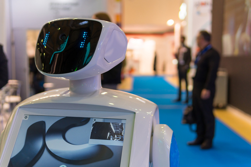 Robot at a trade show.