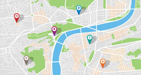 Data enrichment and geospatial image 1 Map with points of interest icons.