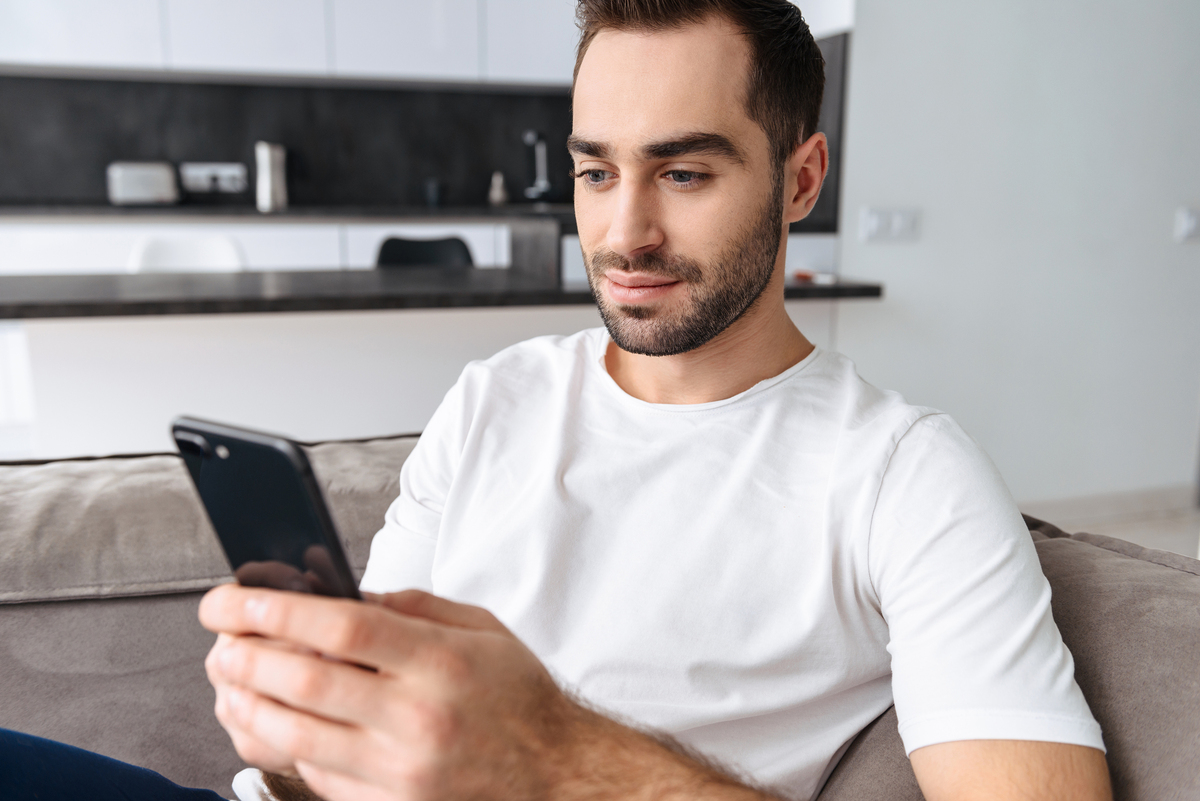 Man looking at his phone.