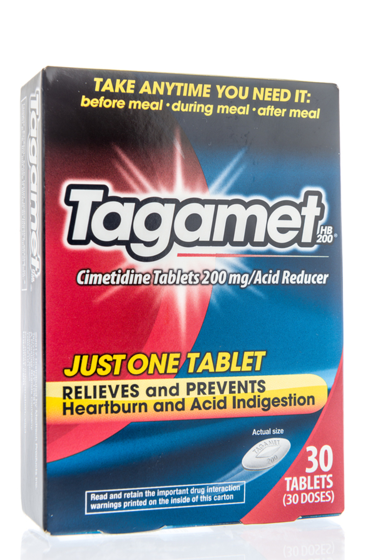Tagamet box with drug information.