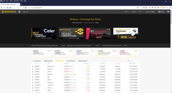 Binance signin page.